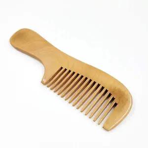 복숭아 나무 손잡이 굵은 빗 G