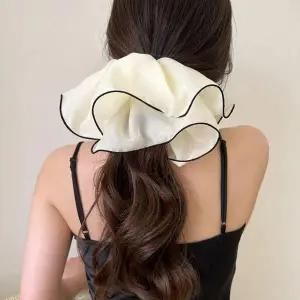 쉬폰 풍성 왕곱창 빅사이즈 스크런치 로우번 머리묶기 곱창밴드