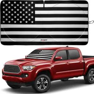 오토펙트 윈드실드 선쉐이드 - 아메리칸 플래그 디자인 자동차 트럭 SUV용 고해상도 선바이저 실내 자외선