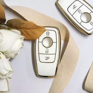 [하프클럽/]벤츠 A타입 키 커버 골드 테두리 아이보리