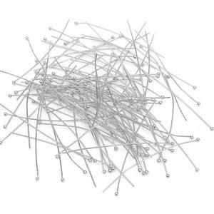 [하프클럽/]귀걸이공예 스텐레스 플랫 헤드 볼핀 실버 100개입