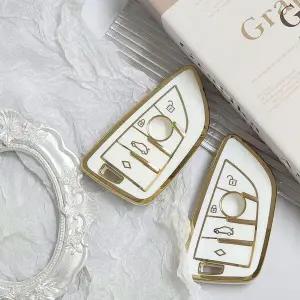 [하프클럽/]BMW B타입 키 커버 골드 테두리 아이보리