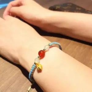 [하프클럽/]둘레조절액세서리 붉은 마노 연꽃 팔찌