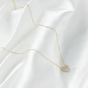 [하프클럽/]여성 하트 실버925 큐빅 목걸이