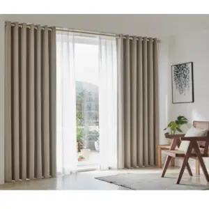 누보데코 완전 암막 커튼 꿀잠 아일렛 베이지 600x235 BNS