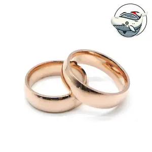 세련된 로즈골드 티타늄 링 심플한 디자인