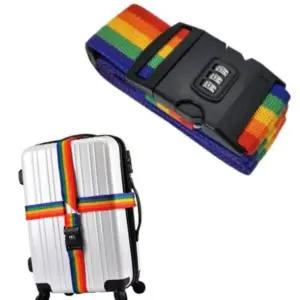 [하프클럽/]여행캐리어끈 캐리어 십자형 잠금 스트랩 레인보우