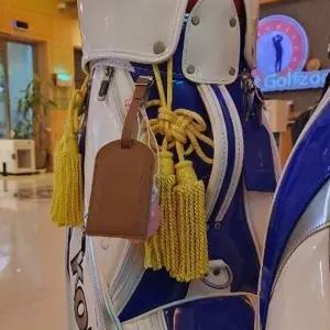 [하프클럽/]심플네임택 골프백 캐리어 커버형 네임택 브라운