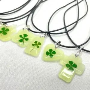 [하프클럽/]클로버열쇠고리 행운고리 야광 네잎클로버 키링