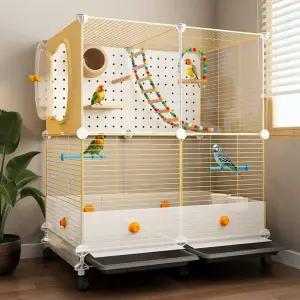 대형새장 횟대 둥지 달린 바퀴 이동식 하우스 실내 앵무새 새장