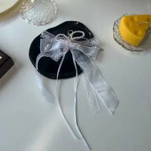 [하프클럽/]레이스 리본 백참 비즈 가방장식 러블리 키링 키홀더