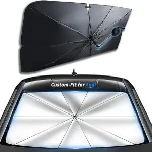 아우디 윈드실드 선쉐이드 엄브렐러 맞춤형 360 회전 벤디드 자동차 커버 UV 블록 전면 창문