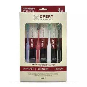 크리오 엑스퍼트 시린이 잇몸케어 초극세모 칫솔 4입