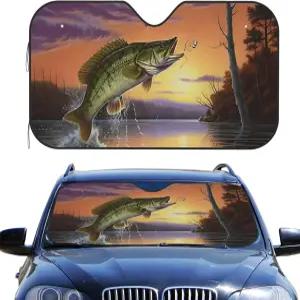 Dujiea 자동차 전면 유리창 자외선 차단제 물고기 접이식 앞유리 - 차량을 시원하게 유지하세요 51 x