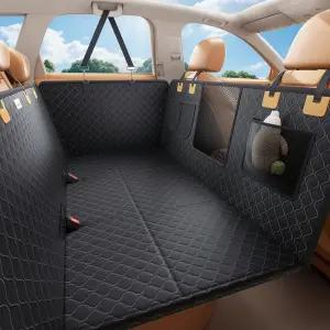 뒷좌석용 라미콜 반려견 카시트 커버 - 업그레이드된 미끄럼 방지 익스텐더 하드 바텀 메쉬 창이 있는