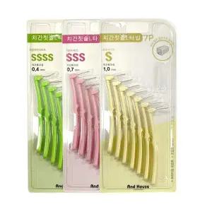 L타입 치간칫솔 7P 위생덮개 치간치솔 앤드하우스 이