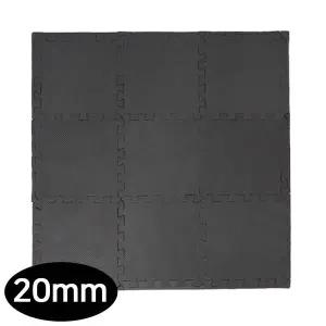 [콩심팥심]9개 20mm 홈트레이닝 퍼즐 블랙 32x32cm 운동매트