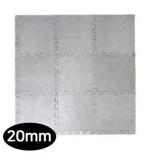 [콩심팥심]홈트레이닝 32x32cm 그레이 운동매트 9개 퍼즐 20mm