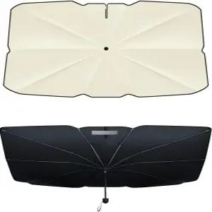2025년 업그레이드 차량용 접이식 앞유리 자외선 차단제 보호 우산 및 열 손상 매체 57 x 33