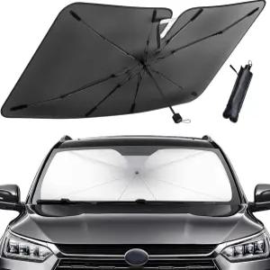 RGOAANC 자동차 앞유리 자외선 차단 우산 그늘막 접이식 덮개 액세서리 전면 유리창 단열 보호 범용 차량용