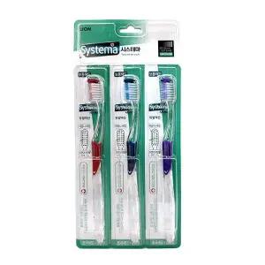 LION 시스테마 듀얼액션 초극세모 일반모 칫솔 3개입