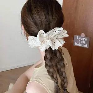 여자 여행 나들이 룩 러블리 곱창 헤어 밴드 레이스