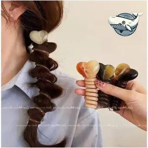 사랑스러운 하트 모양 머리끈 컬러풀