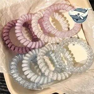 여성용 스프링 헤어끈 컬러풀 머리끈 스타일링