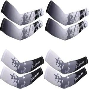 뉴코트 4쌍 UV 자외선 차단 팔 소매 쿨링 스포츠 슬리브 미끄럼 방지 얼음 실크 워머 남성용 커버