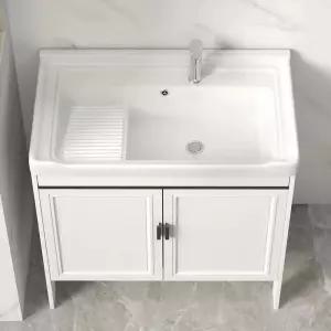 세탁 개수대 애벌빨래 빨래 싱크볼 간이 보조 세라믹 캠핑장 카페 사무실용 야외