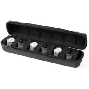 realexist 6 슬롯 시계 여행용 케이스 휴대용 지퍼 보관 정리함 부드러운 압축 폼 베개를 가진 남성 여성용