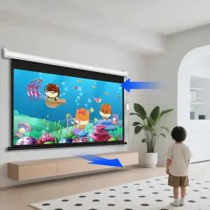 자동 스크린 200인치 대형 전동 영화 프로젝터 벽면