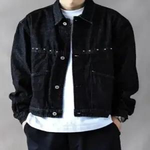 캐주얼 빈티지 남친 청 블랙 칼라 재킷 워싱 청자켓 코트 봄가을 DUCHI3