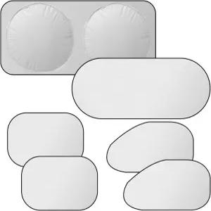 GAOLAOSY 6PCS 반사형 자동차 앞유리 선쉐이드 전면 및 후면 수납 가방이 있는 접이식 측면 창문 개인정보