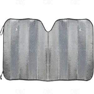 BDK 표준 크롬 더블 버블 폴딩 어코디언 오토 윈드실드 선쉐이드 - 자외선 차단 선바이저 프로텍터 차량의