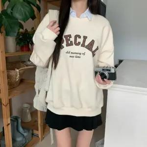 [옷자락]여자 오버핏 레터링 기모 맨투맨