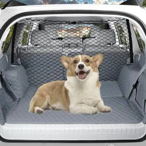 SUV 트럭을 위한 vvag 범용 조절식 도그 카 배리어 간편한 메시 애완동물 칸막이 및 여행용 뒷좌석 안전망