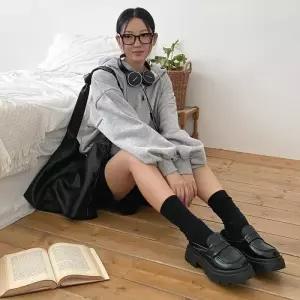 [옷자락]여자 반집업 캥거루포켓 루즈핏 기모 후드티