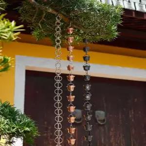 체인 물받이 처마 쇠사슬 지붕 낙수 빗물 배수 거터 일본식 주택