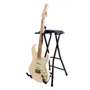 연주용의자 기타 스탠드 수납식 체어 버스킹 등받이 악기 스툴