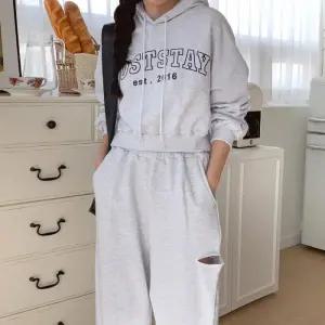 [옷자락]여자 베이직 2016 스테이 크롭 후드티