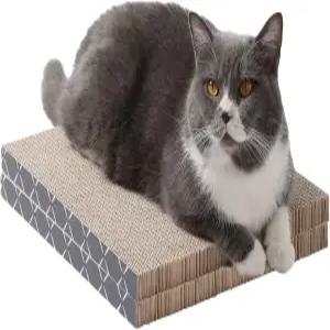 고양이 긁힘 방지 패드 2팩 박스용 양면 골판지 리필 실내 리버서블 보드 발톱 놀이 및 가구 보호용 장난감