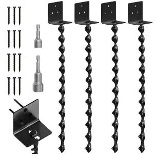 25인치 풀 스파이럴 블레이드 접지 앵커 나사 삽입 헤비 듀티 창고 키트 카포트 가제보 보관 창고용 이동식