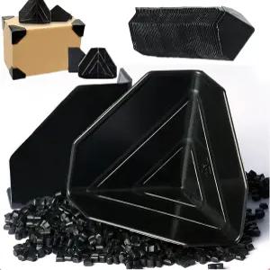 80 팩 배송 상자 모서리 보호대 플라스틱 포장 가장자리 헤비 듀티 패널 검은색 2.4 x in