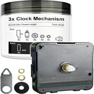 MCDFL 시계 메커니즘 교체 3세트 쿼츠 무브먼트 무음 배터리 작동 논티킹 전동 월워치 모터 핸드 삽입 DIY