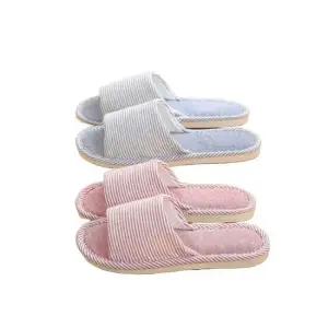 인기상품 250mm 면 소재 스트라이프 룸슬리퍼 핑크 오픈형 [WFKXLE6_260414]