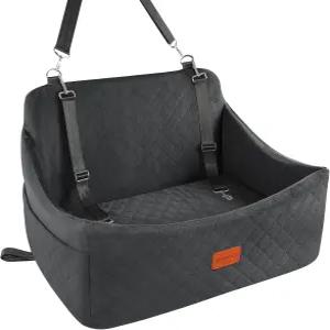 최대 55파운드의 중대형견을 위한 우아닥 반려견 카시트 메모리 폼 쿠션 세탁 가능한 커버 안전 스트랩 및