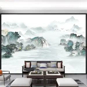 거실 블라인드 인테리어 풍경화 커튼 창문 동양산수화 콤비 전동 마일드형