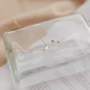 [제이로렌]제이로렌 04G0146 14K 데일리 큐빅바 골드목걸이