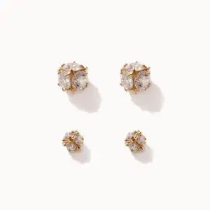 [제이로렌]제이로렌 12G0123 노을 입체큐빅 14K 골드귀걸이-6mm